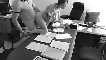 The Boss And His Secretary Engage In Sexual Activity On The Office Table, Captured By A Hidden Camera For Later Viewing