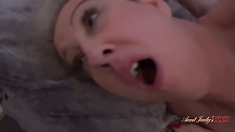 Mrs. Maggie, Mature And Horny Stepmom, Caught Pleasuring Herself By Her Stepson