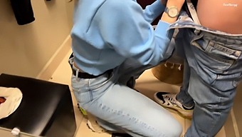 Amateur Girl Gets A Real Creampie In The Fitting Room While Wearing Jeans
