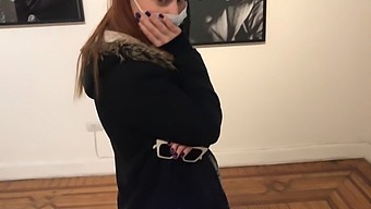 A Woman Uses A Vibrator In A Public Space