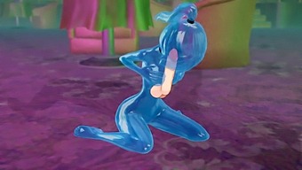 Attractive 3d Animated Game Featuring A Woman With Slime