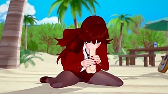 Animated Girlfriend Gives A Handjob