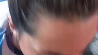 Blonde Girl Swallows Cum