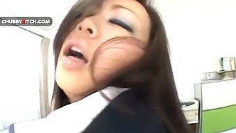 Japanese Secretary With Curvy Butt Enjoys Reverse Cowgirl Position
