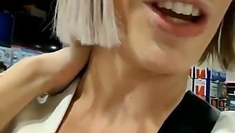 Public Sex With A Young Stud And An Experienced Milf In A Mall Restroom