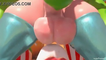 Princess Rosalina Futa, A Shemale With Big Natural Tits, Masturbates And Gives A Blowjob In This Animated Porn Video.
